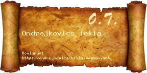 Ondrejkovics Tekla névjegykártya